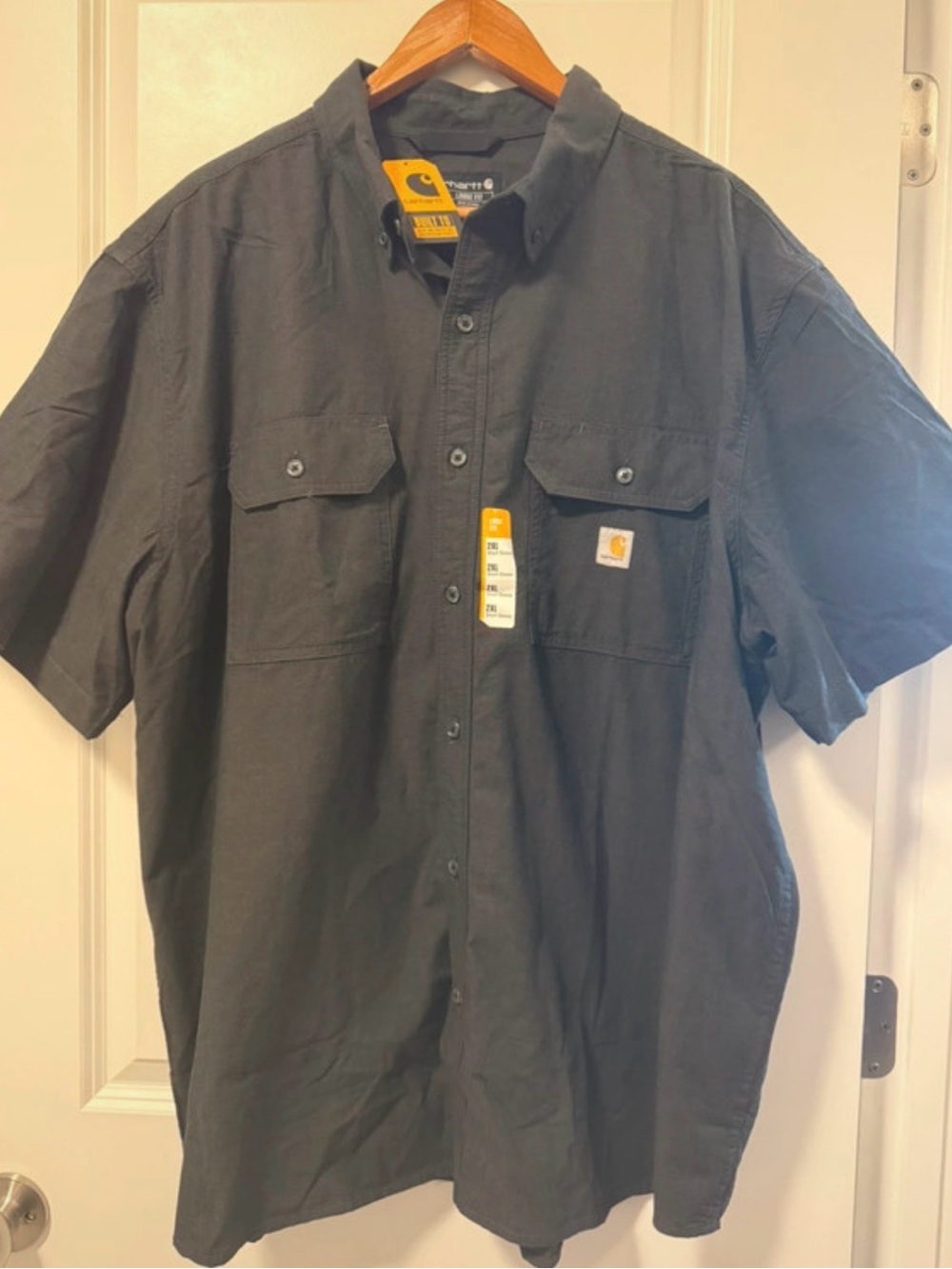 Carhartt Men's Loose Fit Short Sleeve Work Shirt - Grey, 2XL
